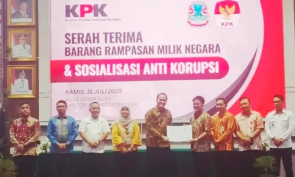 Pemkot Manado dan KPK Serah Terima Barang Rampasan Negara Rp 3,1 Miliar, Sekaligus Gaungkan Anti-Korupsi