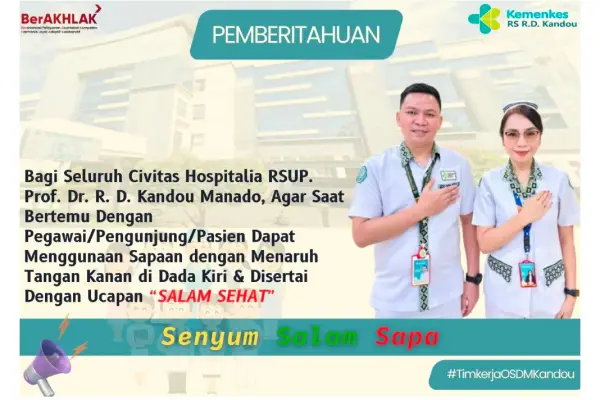 RSUP Kandou Bangun Suasana Ramah Penuh Kepedulian dengan Senyuman dan “Salam Sehat”