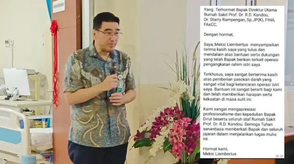 Apresiasi Tulus dari Seorang Suami Atas “Sentuhan Kasih” Dirut RSUP Kandou Manado