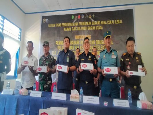 13,2 Juta Batang Rokok Ilegal Asal Vietnam Diamankan di Tahuna, Diduga Langgar HKI Merek Lokal