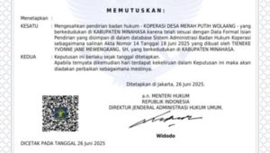 Koperasi Merah Putih Desa Wolaang Resmi Berbadan Hukum