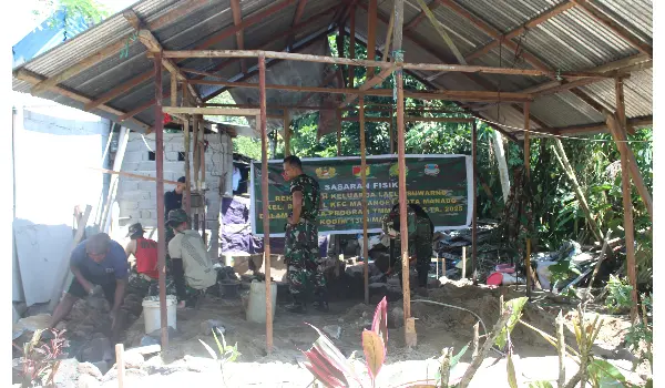 TMMD ke-125 Kodim Manado Renovasi 2 Rumah Tidak Layak Huni di Bengkol