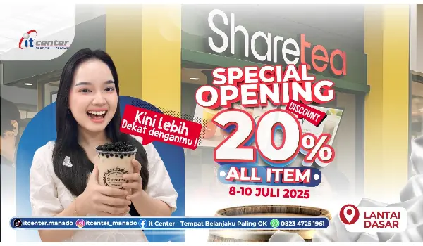 Share Tea Hadir di itCenter Manado, Beri Diskon 20 persen Spesial Grand Opening