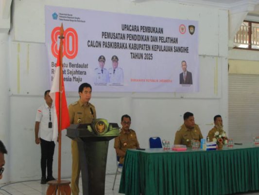 Pelatihan Paskibraka Sangihe 2025 Dibuka, Bupati Serukan Semangat Merah Putih