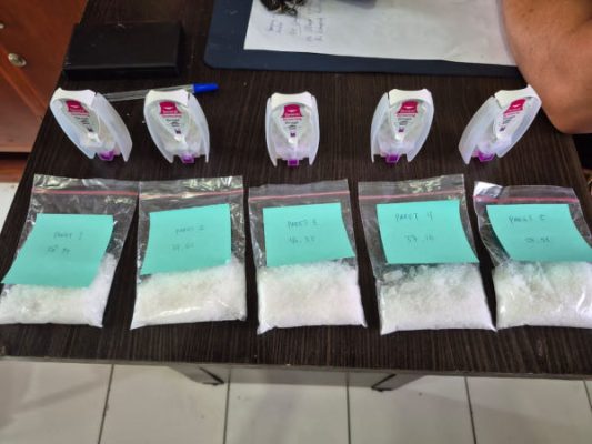 Dua Kurir Asal Sulteng Dibekuk di Bolmong, Polisi Sita 216 Gram Sabu
