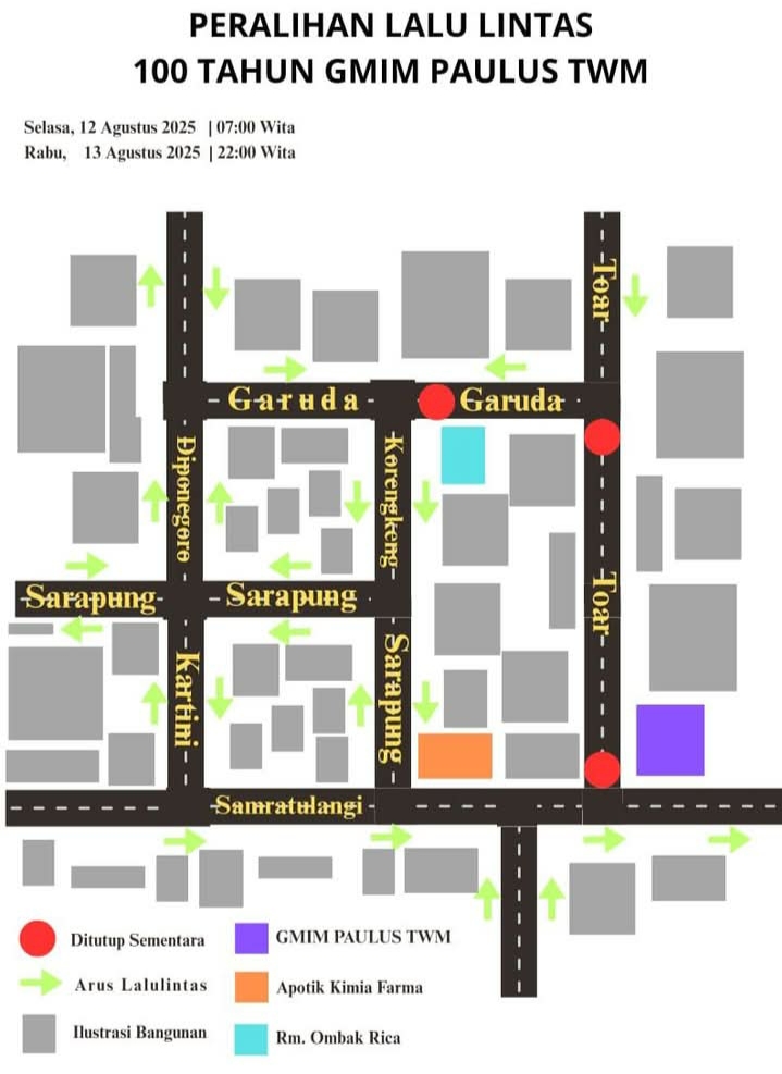 Perayaan HUT 100 Tahun GMIM Paulus TWM di Jalan Raya, Ini Alasannya