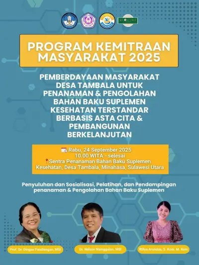 Unsrat Manado Terapkan Paten Suplemen Kesehatan: Berdayakan Perempuan Desa Tambala dan Industri Herbal