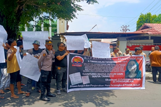 Aksi Damai Ormas BNUI di Kejati Sulut dan PT Hasrat Abadi Serukan Save Prof Ing Mokoginta