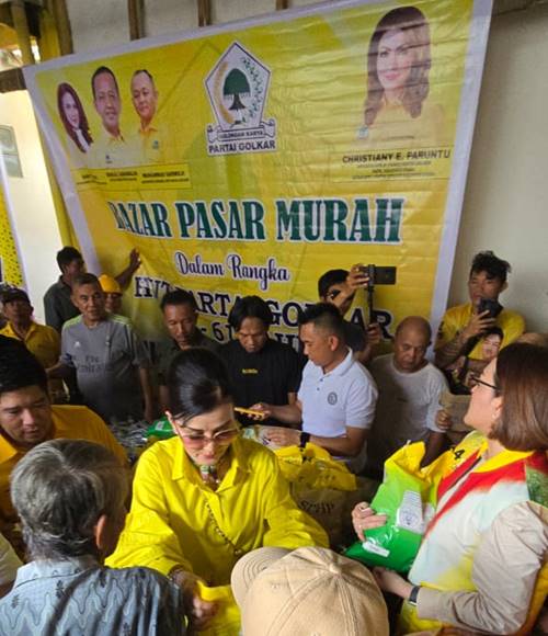 GOLKAR Sulut Gelar Bazar Pasar Murah, Christiany Eugenia Paruntu: Wujud Kepedulian Nyata untuk Rakyat