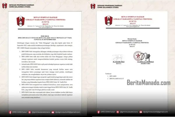 GMNI Sulut Bersikap! Tidak Terlibat Aksi Demo 'Sulut Menggugat'