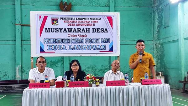 Jecklan Waworuntu: Desa Amongena Dua Dukung Pembentukan Kota Langowan