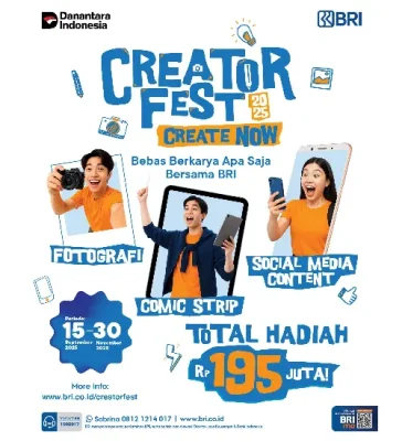 Hadirkan Creator Fest 2025, BRI Siapkan Wadah Kreativitas Masyarakat