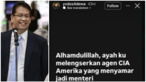 Benarkah Akun Diduga Anak Menkeu Purbaya Sadewa Tuding Sri Mulyani Agen CIA?