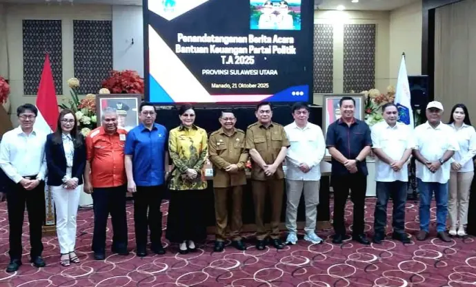 Gubernur Yulius Selvanus dan Wagub Victor Mailangkay Dorong Politik Beretika: Dana Parpol Rp1,7 Miliar Jadi Bukti Demokrasi Sehat di Sulut