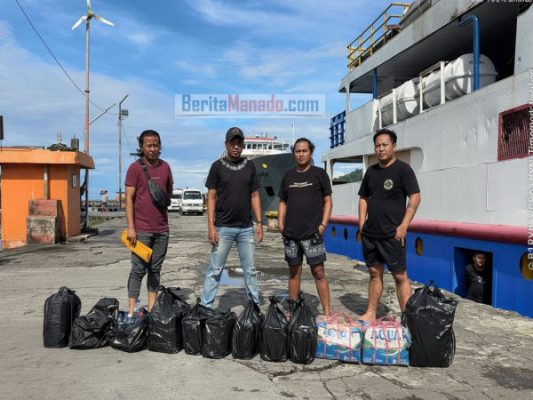 Satnarkoba Polres Sangihe Gagalkan Penyelundupan Puluhan Liter Miras Cap Tikus di Pelabuhan Tahuna