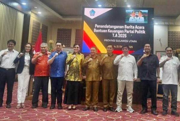 Pemprov Sulut Salurkan Bantuan Keuangan Parpol Rp1,7 Miliar, Tegaskan Komitmen Transparansi dan Penguatan Demokrasi