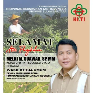 Melki Suawah Dikukuhkan sebagai Wakil Ketua Umum DPN HKTI 2025–2030