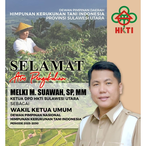 Melki Suawah Dikukuhkan sebagai Wakil Ketua Umum DPN HKTI 2025–2030