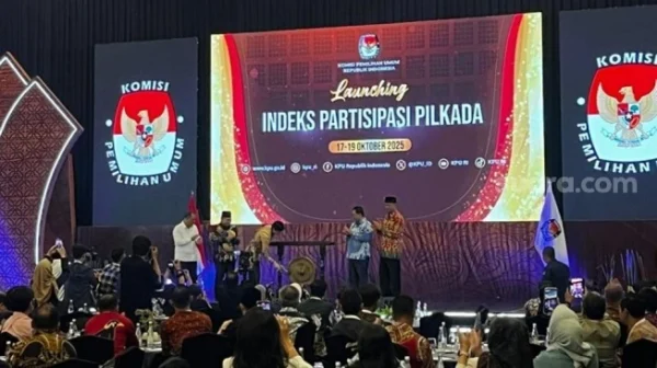 Terungkap! Kemiskinan Jadi Bahan Bakar Politik Uang, Demokrasi Kita Sedang Sakit Keras! 1 Rapat Koordinasi dan Launching Indeks Partisipasi Pilkada 2024 di Hotel Pullman, Jakarta Barat. (Suara.com/Muhammad Yasir)
