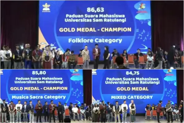 PSM Unsrat Manado Juara Umum di KTICC Semarang, Borong Tiga Emas dan Dua Champion