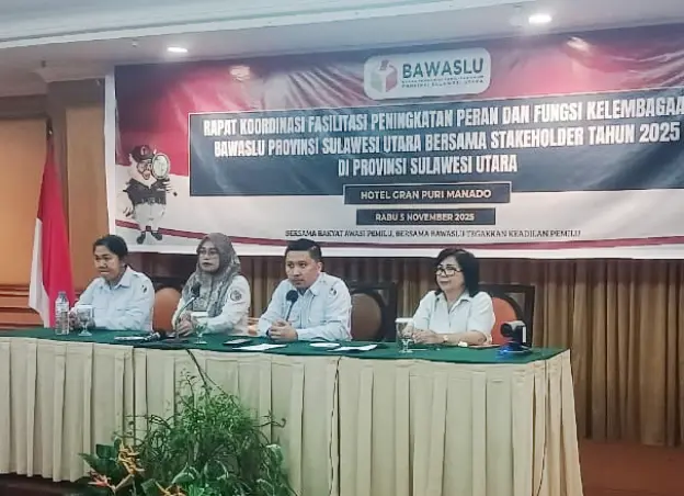 Bawaslu Sulut Gelar Rakor Peningkatan Peran dan Fungsi Kelembagaan, Aldrin Christian Sampaikan Hal Penting ini