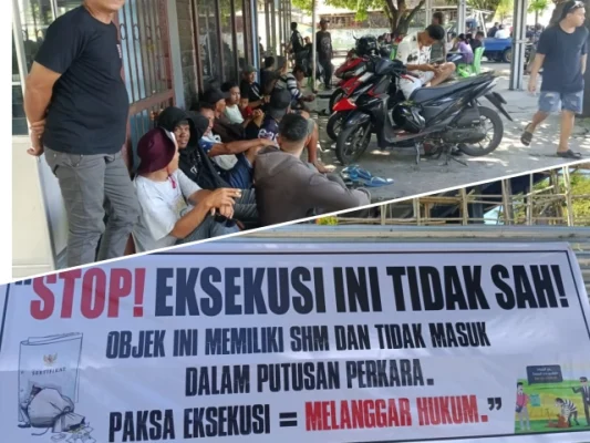 Tolak Eksekusi PN Manado, Massa Pendeta Simon Pasang Badan di Lahan Eks Corner 52