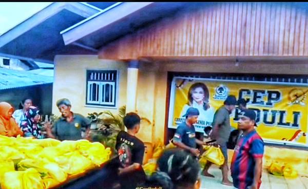 Christiany Eugenia Paruntu Salurkan Bantuan Bagi Warga Terdampak Banjir di Bolmong