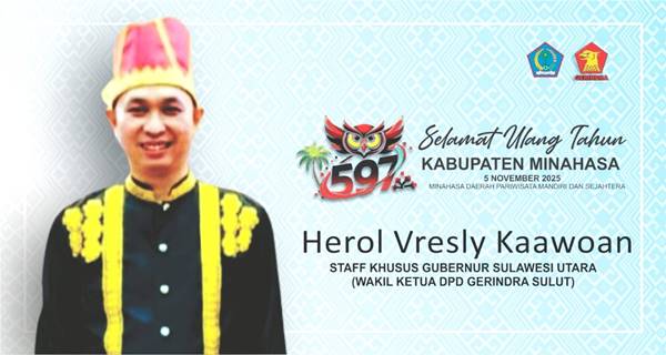 HUT Tanah Leluhur Presiden Prabowo dan Gubernur Yulius, Herol Vresly Kaawoan: Ini Momentum Kebangkitan Baru Minahasa!