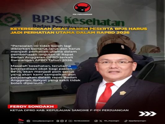 Ferdy Sondakh Soroti Kekosongan Obat BPJS, Desak Pembenahan dan Penambahan Anggaran Kesehatan