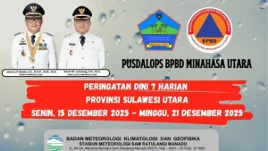 Cuaca Minahasa Utara Sepekan ke Depan, BPBD Ingatkan Waspada Saat Gelar Kegiatan