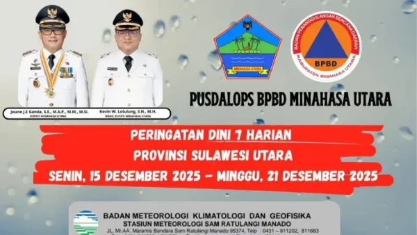 Cuaca Minahasa Utara Sepekan ke Depan, BPBD Ingatkan Waspada Saat Gelar Kegiatan 8 Cuaca Minahasa Utara Sepekan ke Depan, BPBD Ingatkan Waspada Saat Gelar Kegiatan