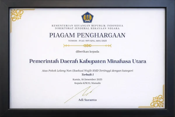 Pemkab Minahasa Utara Raih KPKNL Award, Joune Ganda Tegaskan Sinergi Kuat Pengelolaan Aset Daerah
