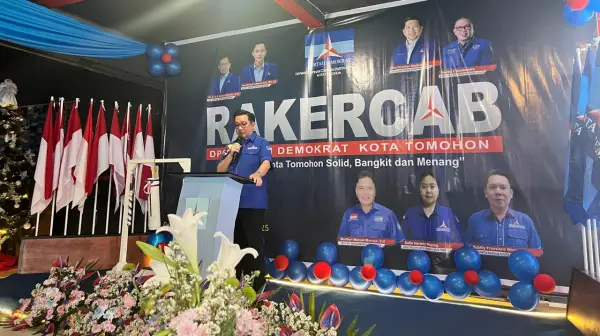 Rakercab Demokrat Tomohon, Mor: Kita Dukung Bapak Prabowo Subianto dan Sukseskan Program Pemprov Sulut