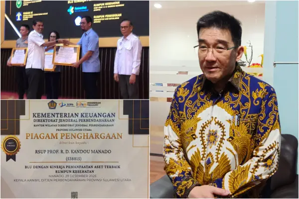 BLU Terbaik di Rumpun Kesehatan, RSUP Kandou Raih Penghargaan Kinerja Pemanfaatan Aset dari Kemenkeu
