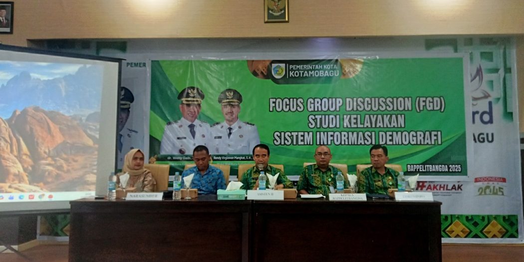 Staf Khusus walikota Kotamobagu hadiri FGD Studi Kelayakan Sistem Informasi Demografi