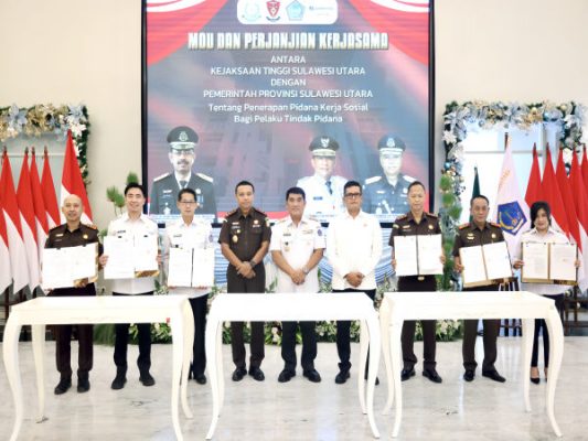 Bupati Sangihe Teken MoU, Pemerintah Daerah se-Sulut Resmi Jalin Kerja Sama dengan Kejati 9 Bupati Sangihe Teken MoU, Pemerintah Daerah se-Sulut Resmi Jalin Kerja Sama dengan Kejati