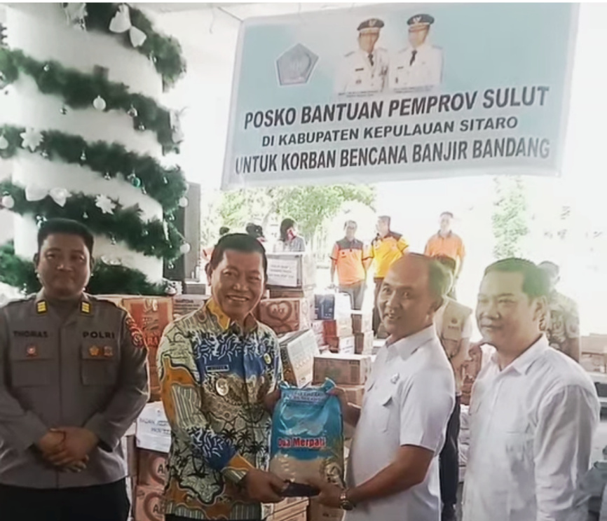 Wagub Victor Mailangkay Terima Bantuan Kadin Manado untuk Korban Banjir Bandang Siau