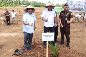 Perkuat Ketahanan Pangan, Kejati Sulut Tanam Kelapa di Minahasa Utara