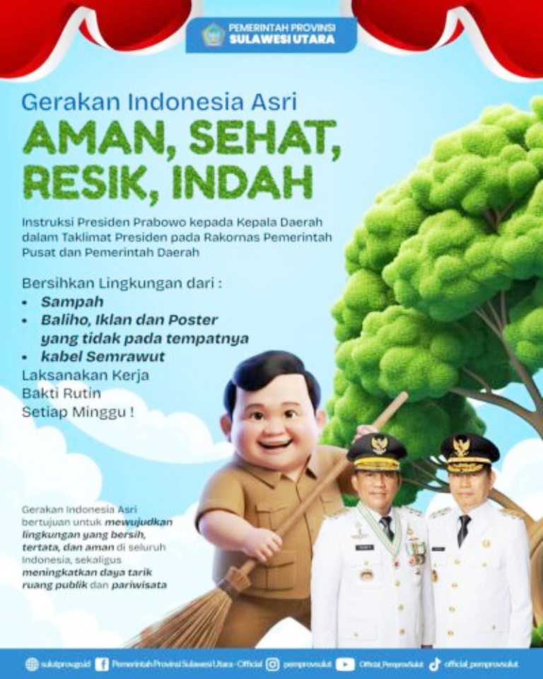 Respon Instruksi Presiden Prabowo, Gubernur Yulius Selvanus Transformasi Wajah Daerah Lewat Gerakan Indonesia ASRI