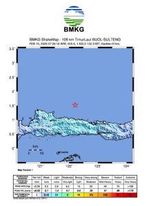 Gempa M5,7 Guncang Laut Sulawesi Pagi Ini, Terasa hingga Manado – BMKG: Tidak Ada Potensi Tsunami