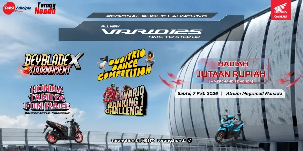 Sambut New Honda Vario 125, PT DAW Siap Gelar Beragam Lomba Seru di Megamall Manado