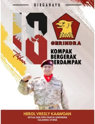 HUT ke-18, Partai Gerindra Kompak Bergerak Berdampak