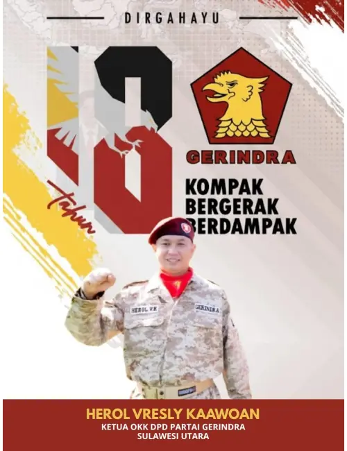 HUT ke-18, Partai Gerindra Kompak Bergerak Berdampak