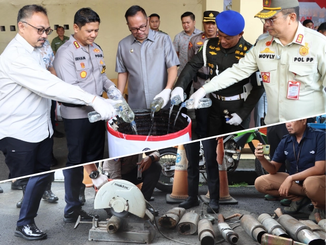 Ribuan Liter Miras Dimusnahkan Polisi di Manado, Puluhan Knalpot Brong Ikut Dihancurkan