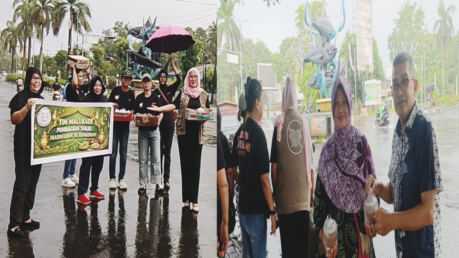 Hujan Tak Surutkan Semangat, Tim Malukade Berbagi Ratusan Takjil untuk Pengguna Jalan