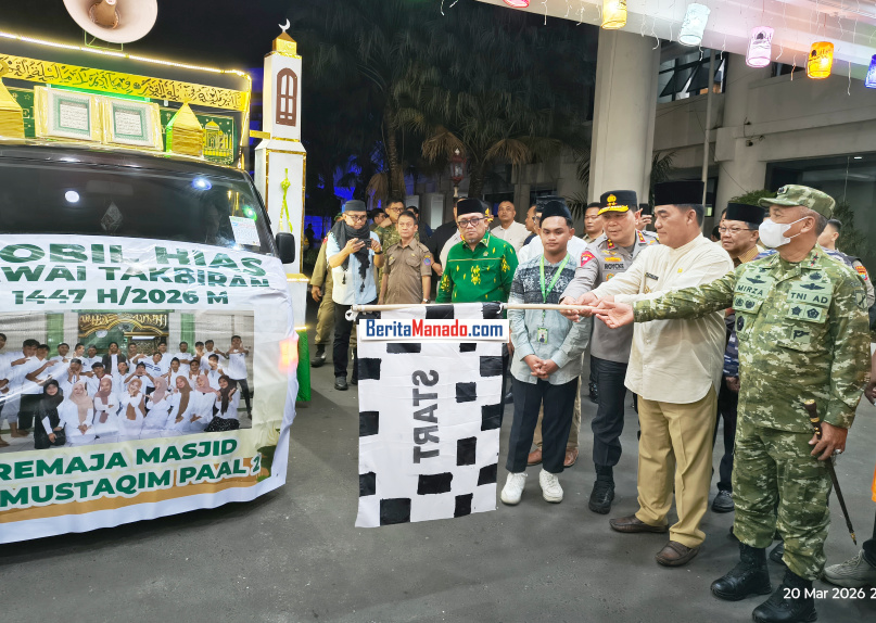 Gubernur Yulius Selvanus Lepas Pawai Takbir Dengan Semangat Toleransi