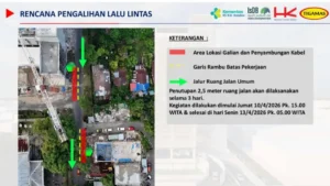 Ada Galian Kabel PT HK, Simak Pengalihan Lalu Lintas di Area Gedung Kanker RSUP Kandou