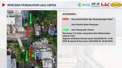 Ada Galian Kabel PT HK, Simak Pengalihan Lalu Lintas di Area Gedung Kanker RSUP Kandou