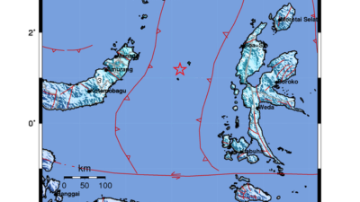 739 Gempa Susulan M7.6, Manado-Bitung Guncang IV MMI Pagi Ini