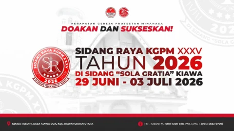 Sidang SolaGratia Kiawa tempat penyelenggaraan Sidang Raya KGPM ke-35 dengan peserta dari seluruh jemaat Kerapatan Gereja Protestan Minahasa